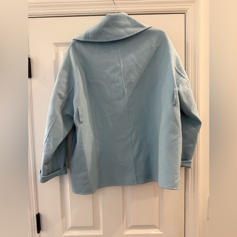 MANSUR GAVRIEL Italian Wool & Cashmere Classic coat Blue Jacket Italy 38 US 8 - Picture 3 of 8
